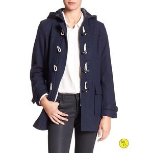 Banana Republic Wool-Blend Toggle Coat Navy Blue